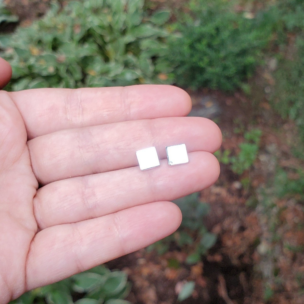 Nwot Tiny Silver Square Studs